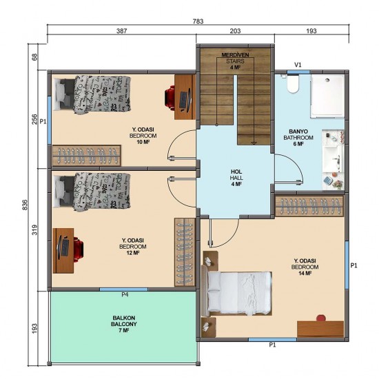 Kasımpatı Çift Katlı Prefabrik Ev 116m²